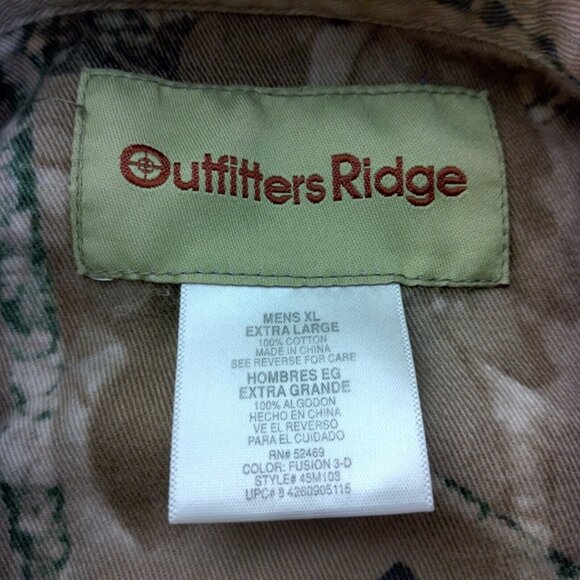 Outfitters Ridge Tree Camo Shirt Men XL Button Down Long Sleeve Twill Camouflage - Picture 7 of 16